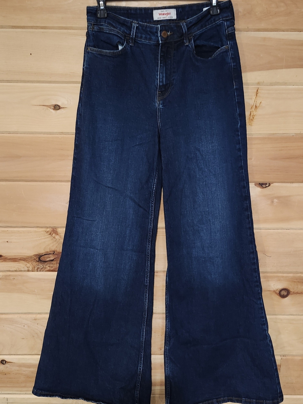 Wrangler Wide Leg Jeans in Dark Blue Denim Size 28